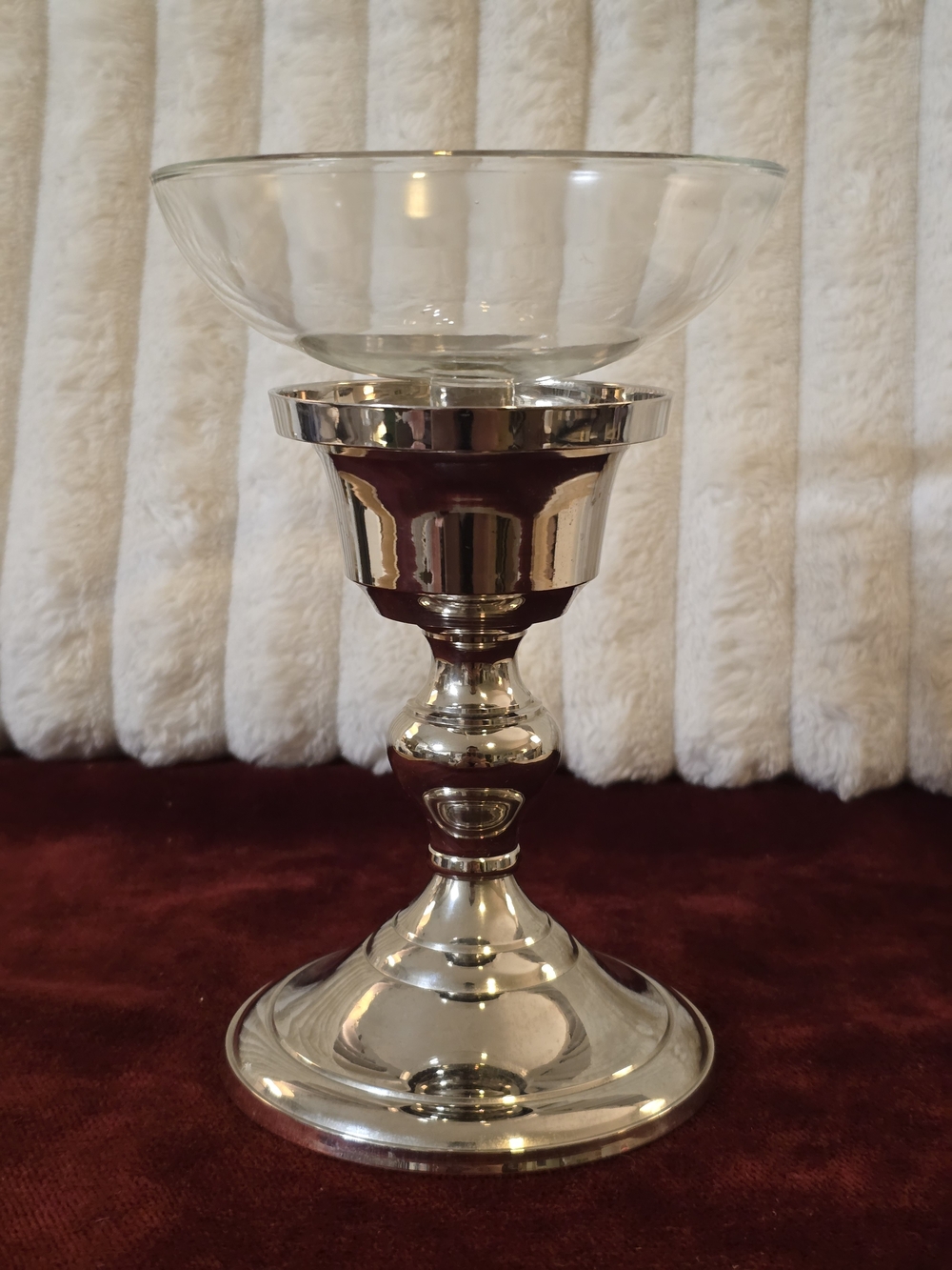 Vtg Silver Chalice Candle Holder 2-in-1 Convertible Hurricane Taper Pedestal 8" - Picture 2 of 8